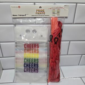 Pride LGBTQ  Drink Pouch with Lanyard And Straw Lot Of 6